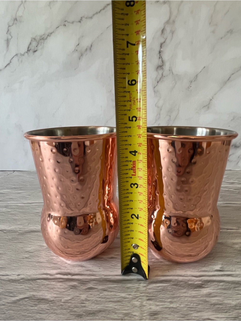 Hammered Textured Copper Whiskey/Beer/Wine Tumblers Set Of 2 - Picture 5 of 6